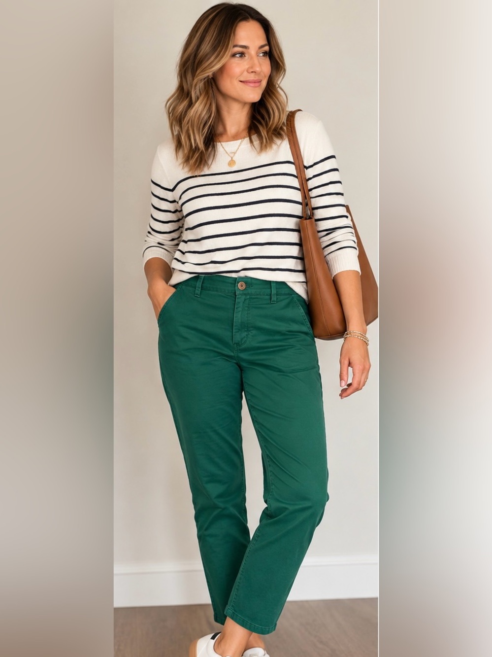 J.Crew High-Rise Girlfriend Chino Pants Size 12 Green Stretch